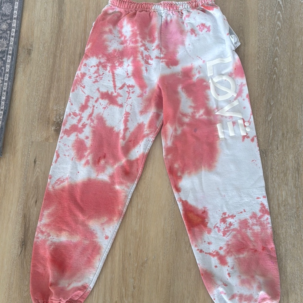 Aaron Carters personally owned Tie-Dye Joggers - Red and White